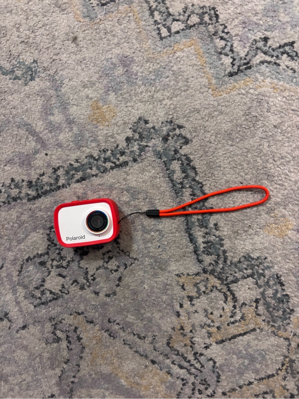 Polaroid Mini Camera in Red and White with Red Wrist Strap